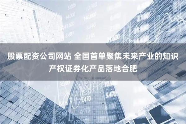 股票配资公司网站 全国首单聚焦未来产业的知识产权证券化产品落地合肥